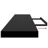 vidaXL Estantes flotantes pared 4 uds MDF negro brillo 120x23,5x3,8 cm
