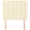 vidaXL Cabecero de cama color crema 80x5x118/128 cm Piel sint&eacute;tica
