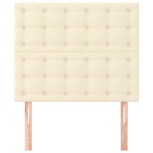 vidaXL Cabecero de cama color crema 80x5x118/128 cm Piel sint&eacute;tica