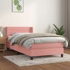 vidaXL Cama box spring con colch&oacute;n terciopelo rosa 90x190 cm