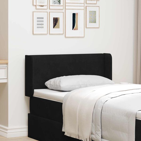 vidaXL Oreja de cabecero Negro 40,5 x 40,5 x 4 cm Terciopelo