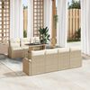 vidaXL Conjunto de sof&aacute; de jard&iacute;n 8 pcs Beige Rattan de Poli&eacute;ster