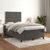 vidaXL Cama box spring con colch&oacute;n terciopelo gris oscuro 120x190 cm