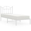 vidaXL Estructura cama sin colch&oacute;n con cabecero metal blanco 80x200 cm
