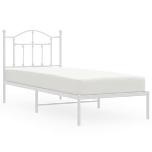 vidaXL Estructura cama sin colch&oacute;n con cabecero metal blanco 80x200 cm