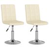 vidaXL Sillas de comedor giratorias 2 unidades tela color crema