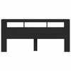 vidaXL Cabecero con LED madera de ingenier&iacute;a negro 220x18,5x103,5 cm
