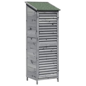 vidaXL Cobertizo de Jard&iacute;n Gris 59 x 56 x 176 cm Madera de Pino S&oacute;lido
