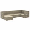 vidaXL Set de muebles de jardín 6 pzas y cojines ratán sintético gris