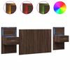 vidaXL Cabecero cama con mesitas madera ingenier&iacute;a marr&oacute;n roble 120 cm