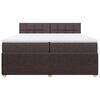 vidaXL Cama box spring con colch&oacute;n tela marr&oacute;n oscuro 200x200 cm