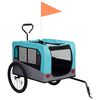 vidaXL Remolque de bicicleta para mascotas cochecito 2 en 1 azul gris