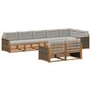 vidaXL Conjunto de sof&aacute;s de exterior 8 uds. Natural y Gris Claro