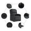 vidaXL Sillón reclinable elevable cuero auténtico negro