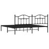 vidaXL Estructura cama sin colch&oacute;n con cabecero metal negro 200x200 cm