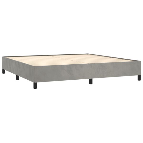 vidaXL Cama box spring con colch&oacute;n terciopelo gris claro 200x200 cm