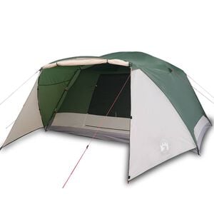 vidaXL Tienda de campa&ntilde;a con porche 4 personas impermeable verde