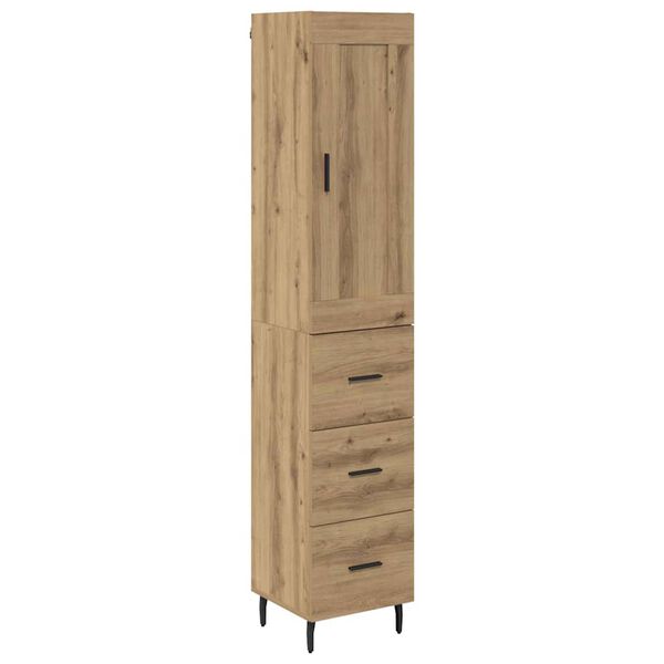 vidaXL Alacena Roble artesanal 34,5 x 34 x 180 cm Madera contrachapada