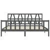 vidaXL Estructura de cama con cabecero madera maciza gris 200x200 cm