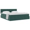 vidaXL Cama con almacenamiento con colch&oacute;n Verde oscuro 90 x 200 cm