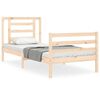 vidaXL Estructura de cama con cabecero madera maciza