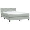 vidaXL Cama box spring con colch&oacute;n y LED terciopelo gris claro 160x210 cm