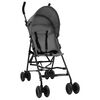 vidaXL Silla de paseo de beb&eacute; acero gris claro y negro