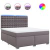 vidaXL Cama box spring con colch&oacute;n cuero sint&eacute;tico gris 180x200 cm