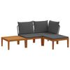 vidaXL 4 uds. Madera de Acacia S&oacute;lida y Cuerda Natural