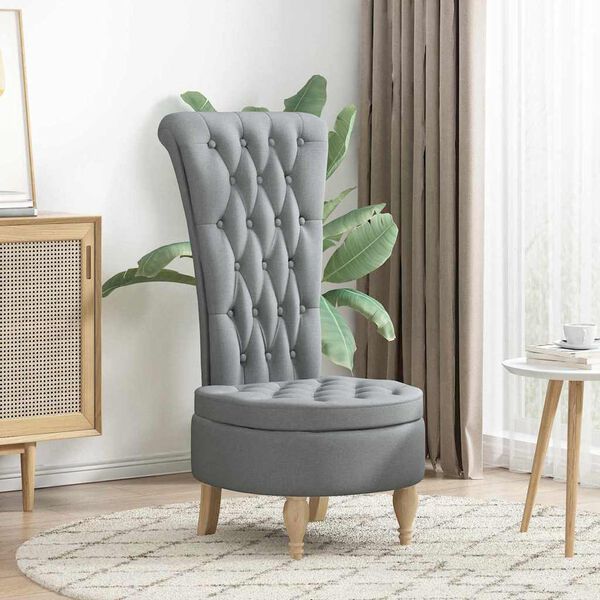 vidaXL Silla de estilo zueco Gris Claro 56,5 x 70 x 110 cm tela