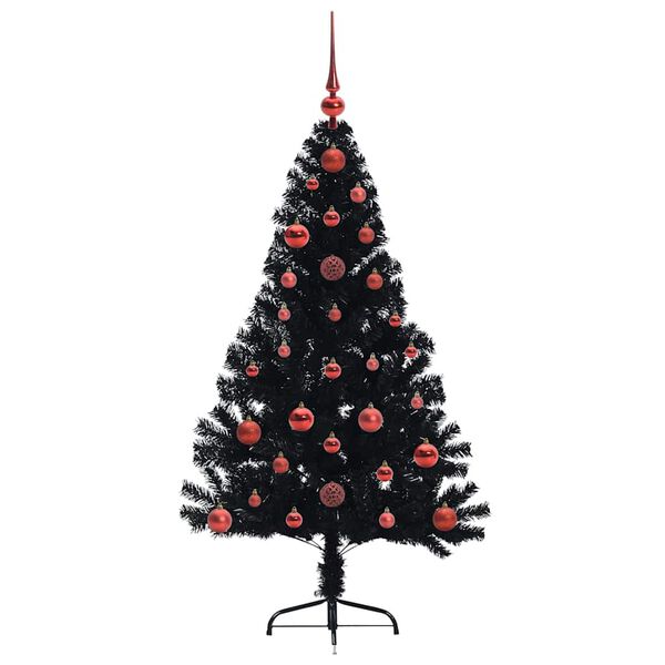 vidaXL &Aacute;rbol de Navidad Artificial Preiluminado Negro 120 cm PVC