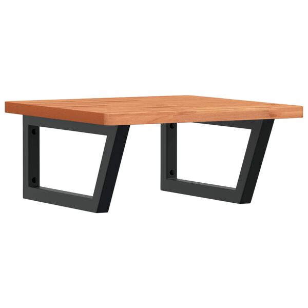 vidaXL Estante de lavabo de pared de acero y madera maciza de haya