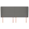 vidaXL Cabecero con orejas de tela gris oscuro 203x23x118/128 cm