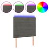 vidaXL Cabecero con luces LED terciopelo gris oscuro 100x5x118/128 cm