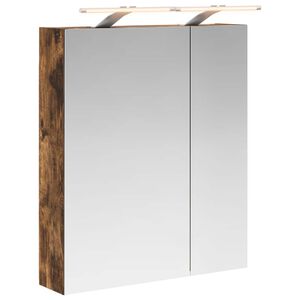 vidaXL Armario con espejo de ba&ntilde;o Roble ahumado 60 x 14,5 x 70 cm