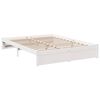 vidaXL Cama con estanter&iacute;a sin colch&oacute;n madera maciza blanca 140x200 cm
