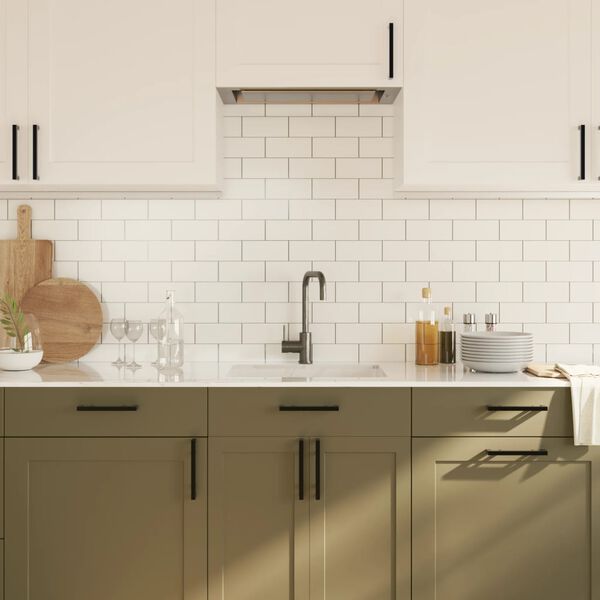 vidaXL Tiradores para armarios 10 uds acero inoxidable negro 160 mm