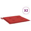 vidaXL Cojines de silla de jard&iacute;n 2 uds tela Oxford rojo 50x50x3 cm