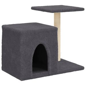 vidaXL Rascador para gatos con postes de sisal gris oscuro 50,5 cm