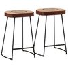 vidaXL Taburetes de bar 2 uds marr&oacute;n oscuro 41x29x62 cm