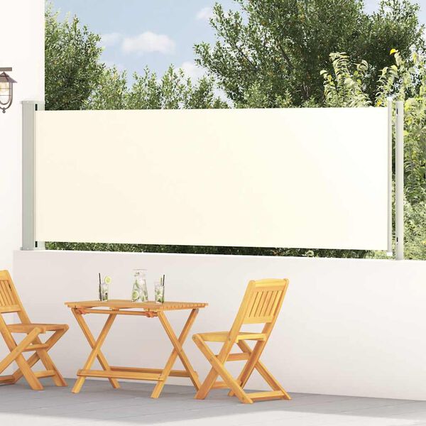 vidaXL Toldo lateral retr&aacute;ctil para patio crema 117x600 cm