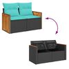 vidaXL Set sof&aacute;s jard&iacute;n y cojines 9 pzas rat&aacute;n sint&eacute;tico acacia negro