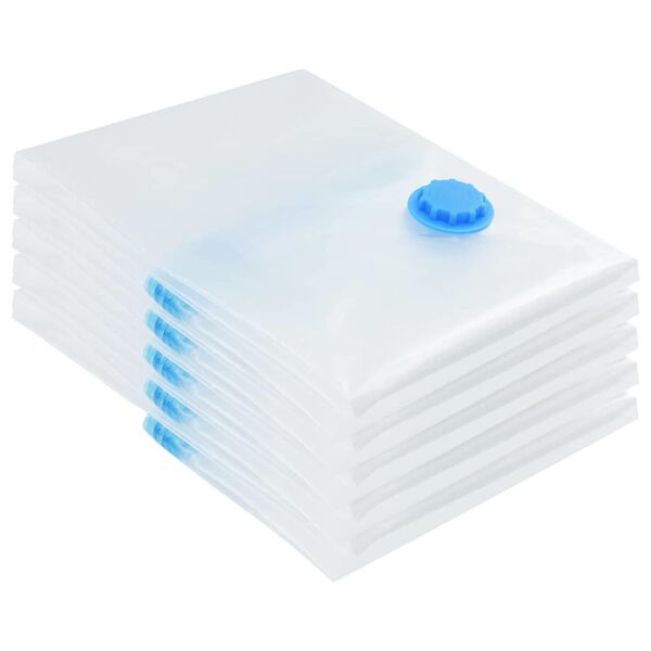 vidaXL Bolsas de almacenamiento 5 pcs Transparente y Azul 60 x 40 cm