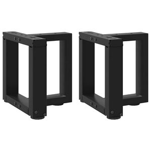 vidaXL Patas para mesa de centro en forma de T (2 unidades), color negro, 30 x 25 x (30-31) cm, acero