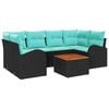 vidaXL Conjunto de sof&aacute;s de jard&iacute;n 7 uds. Negro y Turquesa