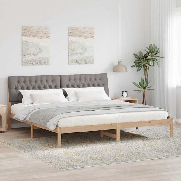 vidaXL Estructura de Cama con Cabecera Tapizada Marrón 200 x 200 cm