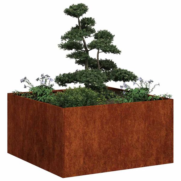 vidaXL Jardinera oxidada 80x80x40 cm acero corten