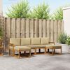 vidaXL Conjunto de sof&aacute;s de exterior con coj&iacute;n 6 pcs Natural y Beige