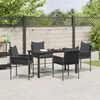 vidaXL Conjunto de Comedor de Jard&iacute;n 5 pcs Negro y Gris