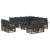 vidaXL Conjunto de sof&aacute;s de jard&iacute;n 12 uds. Gris rat&aacute;n sint&eacute;tico